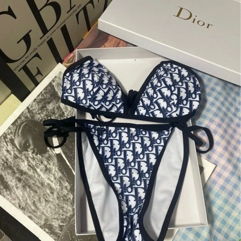 Dior Navy and White Monogram Bikini - Picture 1 of 1
